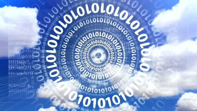 Blue cloud digital background 