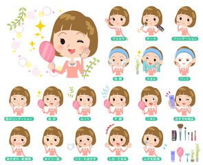 Straight bangs hair pink blouse women_beauty