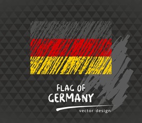 Germany flag, vector sketch hand drawn illustration on dark grunge backgroud