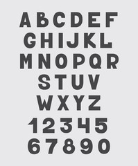 alphabet design set numbers and letters