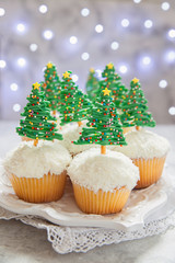 Christmas tree cupcake