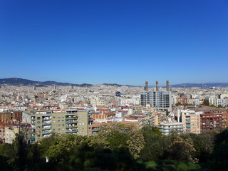Fototapeta na wymiar Barcelona Skyline from Montjuïc 