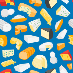 Cheese Product Dairy Background Pattern. Vector