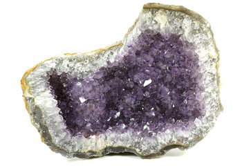 Brazilian amethyst isolated on white background