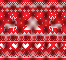 Knitted pattern vector background  design for Christmas day.
