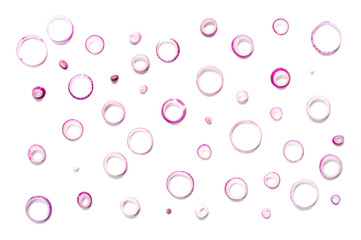 Pattern of cut onion on the white background