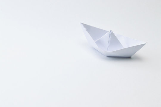 origami ship on white background.origami ship on white background