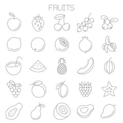  fruits vector icon set