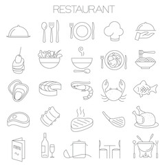 restaurant vector icon set