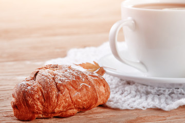 Homemade biscuits and a cup of tea on the table