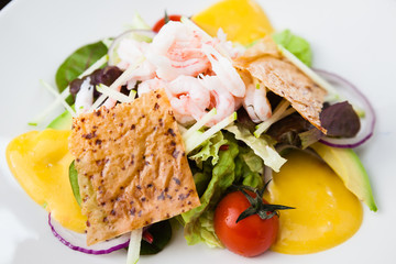 Shrimp salad with sauce