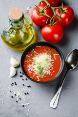 Tomato soup with cheese
