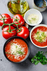 Tomato soup with cheese