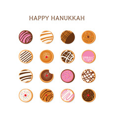 Hanukkah dougnut , Jewish holiday symbol. sweet traditional bake
