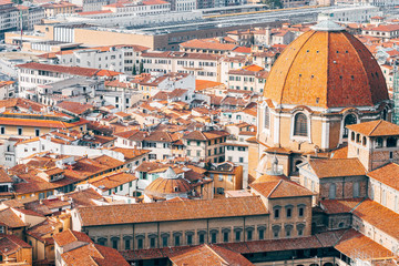 Fototapeta na wymiar panoramic view of florence medieval city, italy