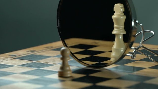 Wallpaper chess, king, mirror, pawn for mobile and desktop