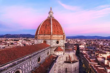 Foto op Canvas amazing view of florence duomo at sundown, italy © jon_chica
