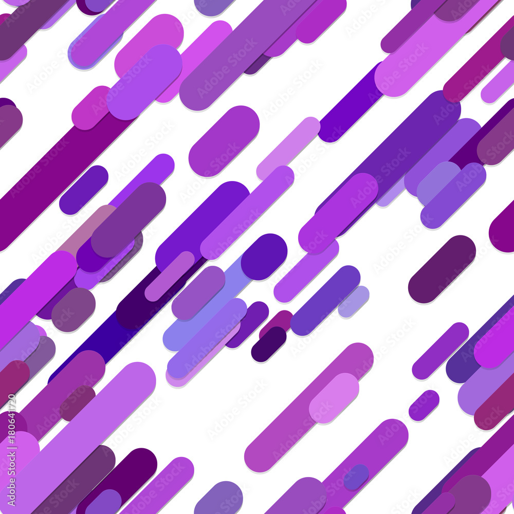 Poster geometrical seamless chaotic rounded diagonal stripe background pattern - vector design from purple 
