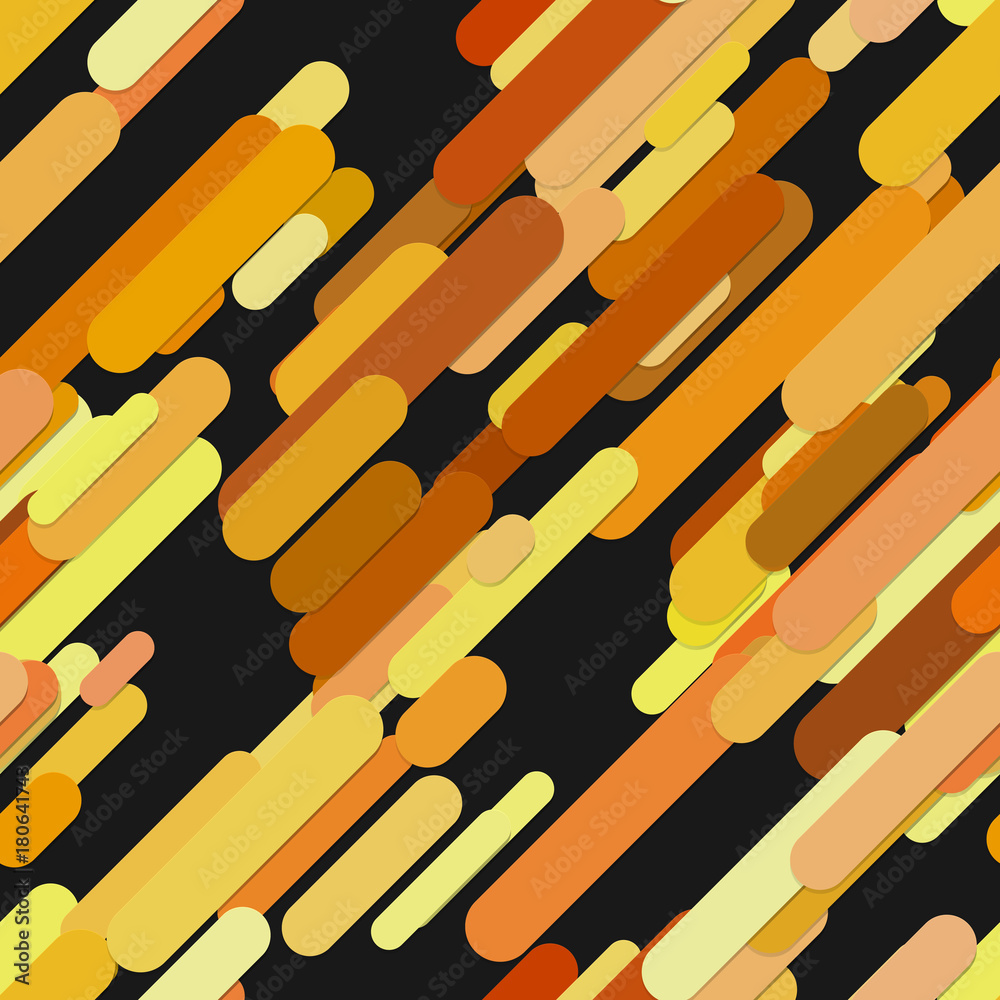 Poster geometrical seamless random rounded diagonal stripe pattern background - vector graphic design color