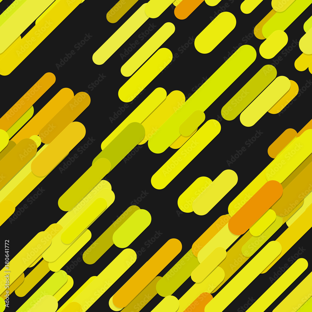 Poster geometrical seamless chaotic rounded diagonal stripe background pattern - vector design from colored