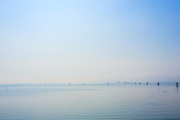 Goro port view.Po Delta wetlands landmark, Italy
