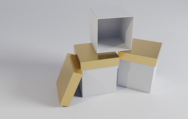3d render of boxes on a background