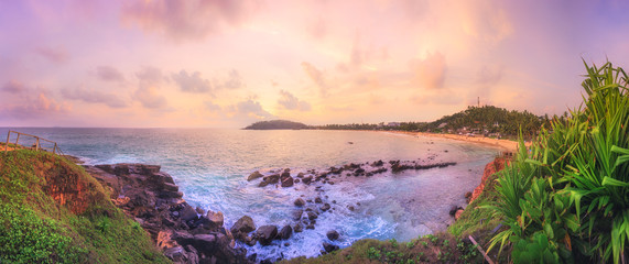 Tropical beach on sunset