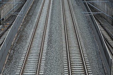 Fototapeta premium Merging Railway Tracks