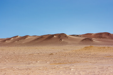 Fototapeta na wymiar Sand dunes in the Paracas Peninsula Reserve, Peru