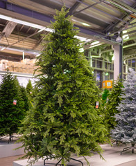 Christmas holidays wallpaper variety of decoration on sale. Christmas trees