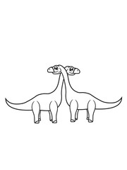 pärchen liebe verliebt paar langhals süß niedlich klein groß kind comic cartoon dinosaurier saurier dino hals