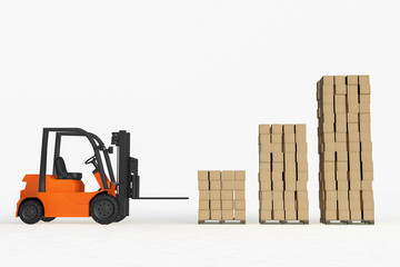 A forklift (3d rendering)