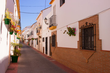 Street. Beautiful Spanish street. Costa del Sol, Andalusia, Spain.