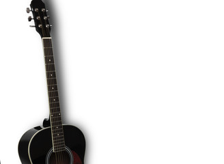 Acoustic guitar isolated on a white background