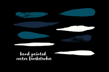 Graffiti Lines. Hand Painted Blue Buttons, Turquoise Highlights. Vector Brushstrokes or Banners. Textured Doodles or Smears. Background Turquoise Swatch Collection Vintage Logo Element. Scribble Paint