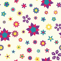 Seamless floral pattern with beige background