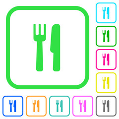 Cutlery vivid colored flat icons icons