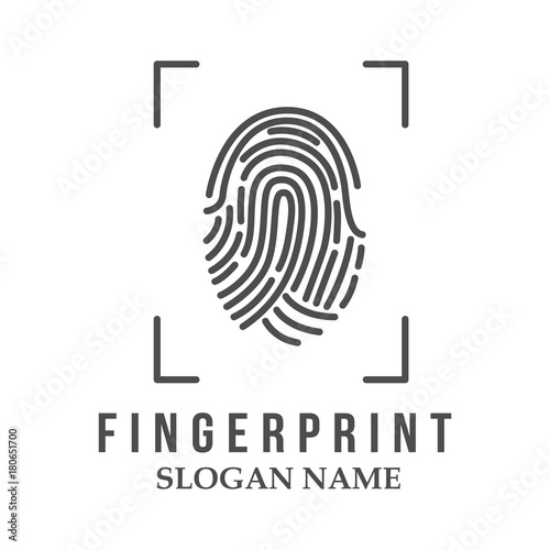 "Logo finger print design illustration" Stock image and royalty-free