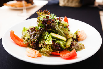 Greek salad with shrimp