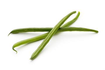 Green beans isolated on a white background.