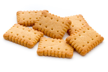 Tasty cookies biscuits on the  isolated background.