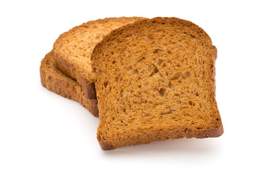 Sliced Toast Bread isolated on white background, top view.