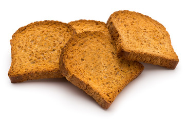 Sliced Toast Bread isolated on white background, top view.