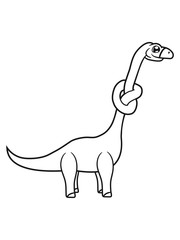 knoten lustig langhals süß niedlich klein groß kind comic cartoon dinosaurier saurier dino hals