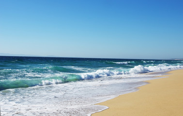 sea waves, infinite horizon, Atlantic ocean, Portugal