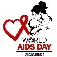 World AIDS Day. 1st December World Aids Day poster