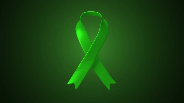 Animated Green Ribbon from Side. an animated ribbon flows in from the side and ties into a green ribbon in the middle of the screen