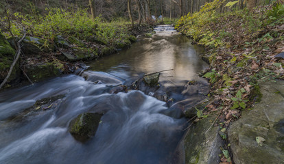 Nemilka creek near Zabreh town in autumn evening