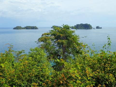 A view from Mirador de la Estacion Gambute over Islas Cocos, Parque Nacional de Isla Coiba, Panama