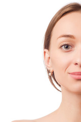Obraz premium Beautiful woman half face cosmetology beauty